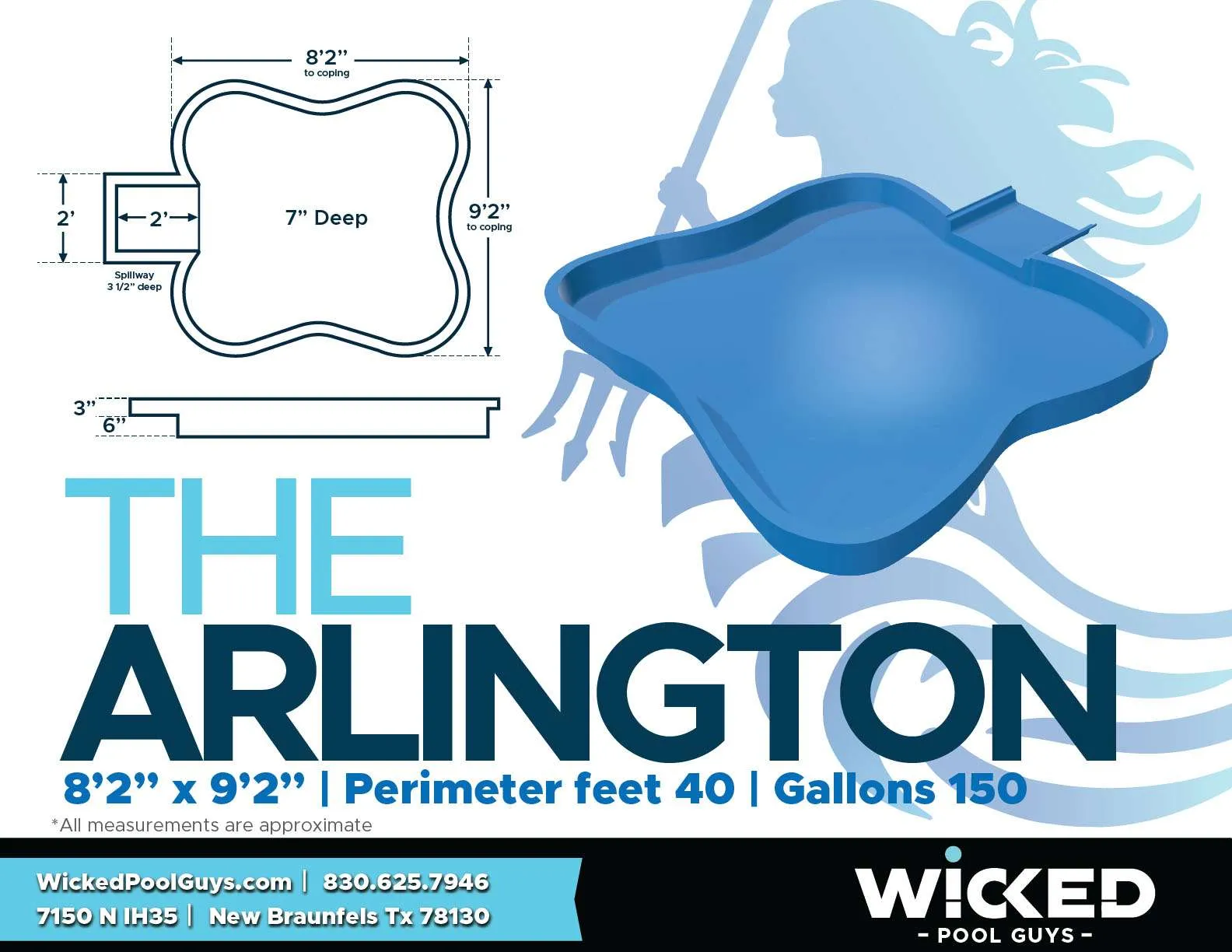 The Arlington fiberglass pool shell