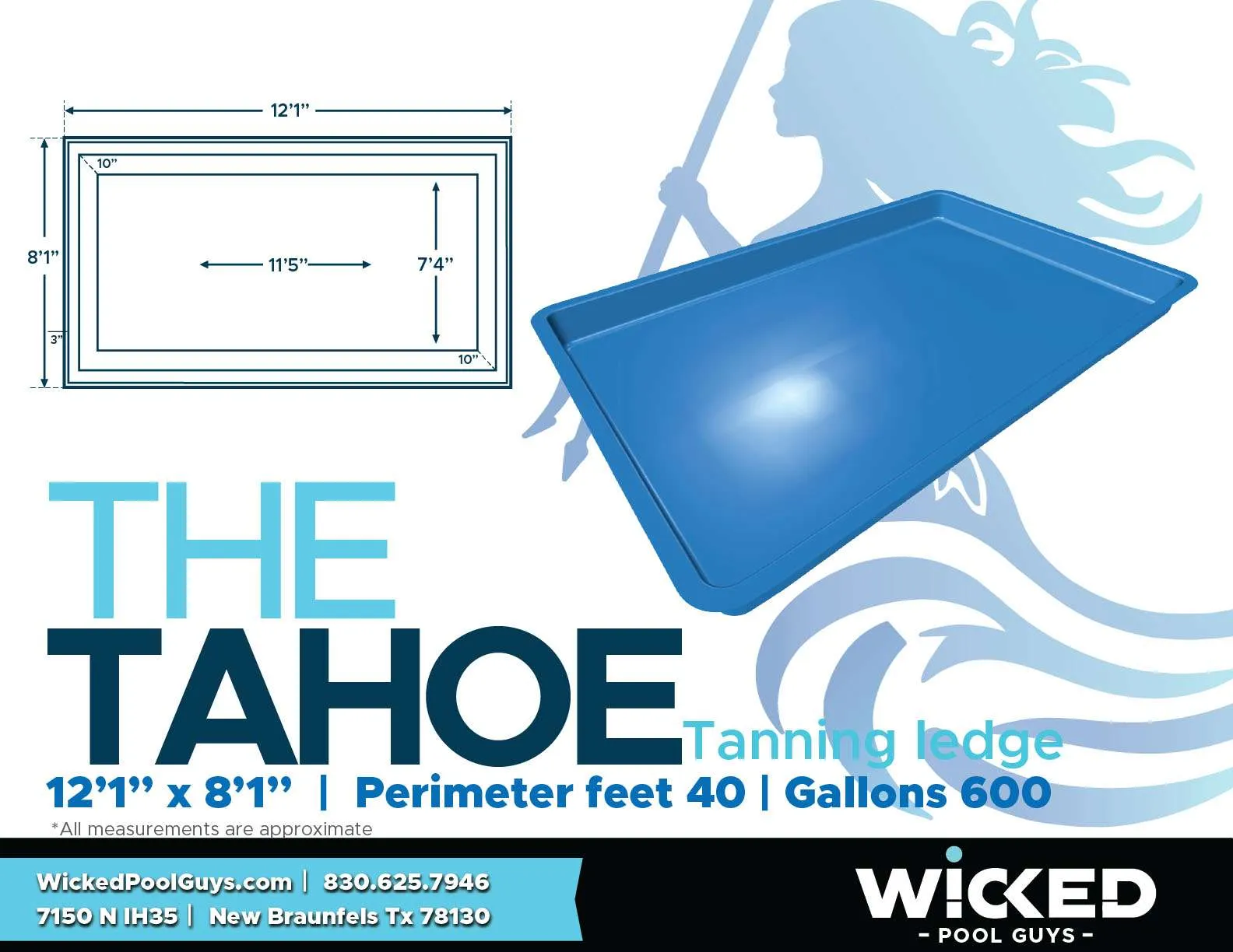 The Tahoe fiberglass pool shell